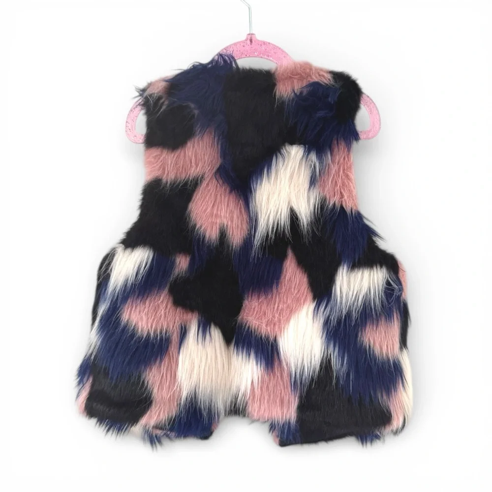 Jean Bourget Colorful Faux Fur Vest